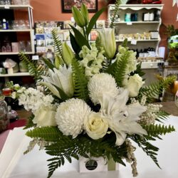 Premium Green & White Box Arrangement